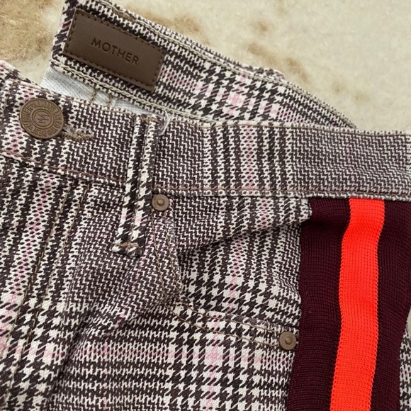 NWT Mother The Insider Plaid Print Ankle Pants - Picture 6 of 8